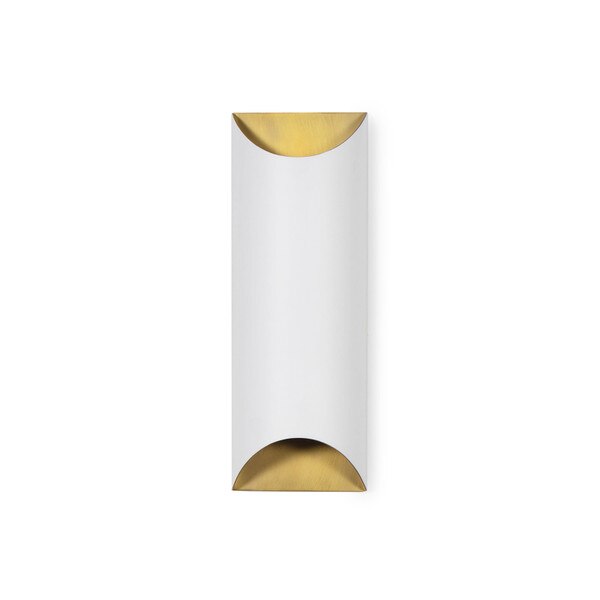 Meyer Metal Sconce (White and Natural Brass)